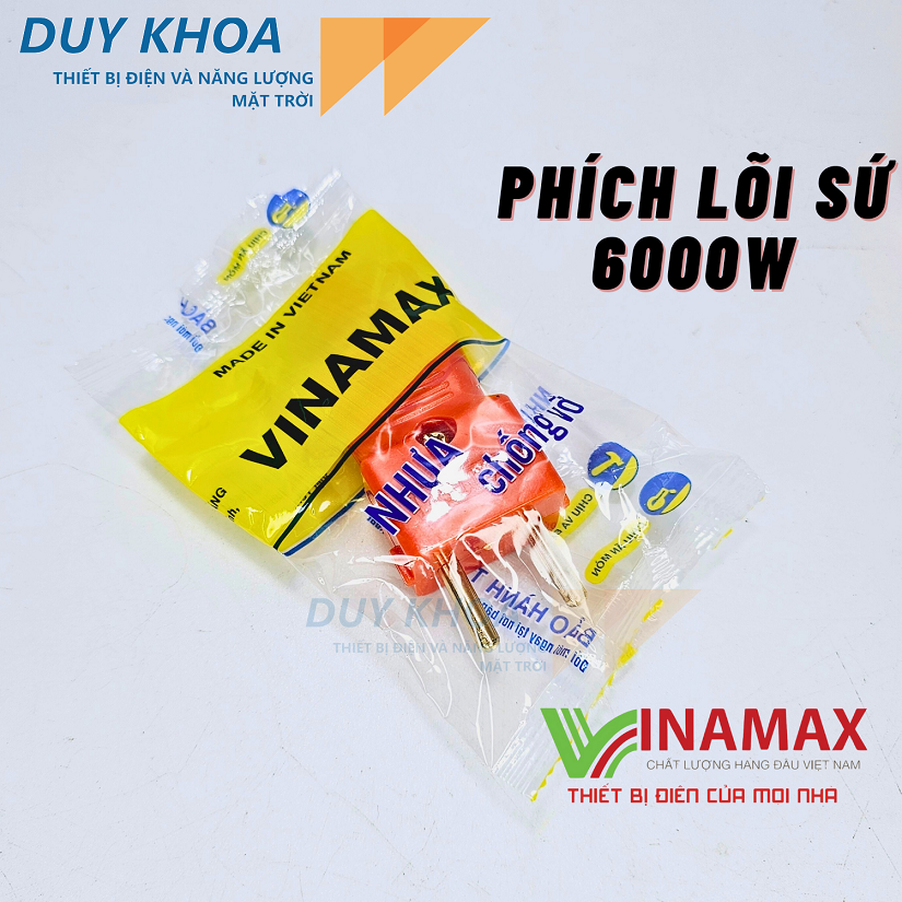 Phích cắm điện lõi sứ chịu tải 6000W VINAMAX® Hàng Việt Nam chất lượng cao