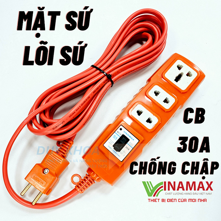 Ổ Cắm điện chịu tải Mặt sứ và Lõi sứ có CB 30A Vinamax