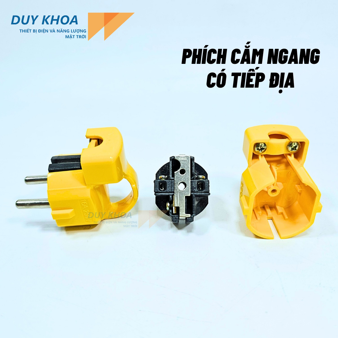 Phích cắm điện cắm kiểu ngang có tiếp địa MDCE