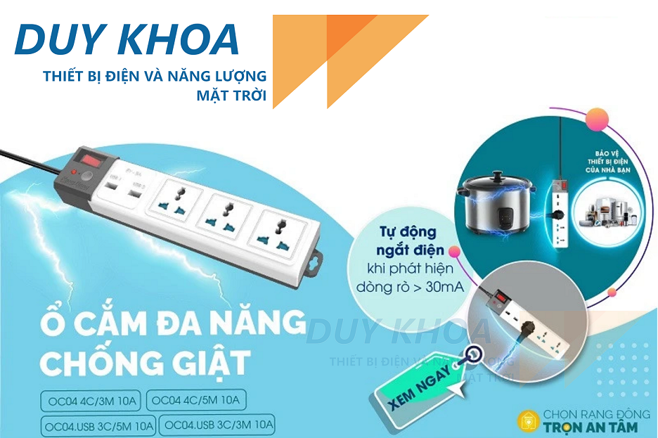 Ổ cắm chống giật Rạng Đông