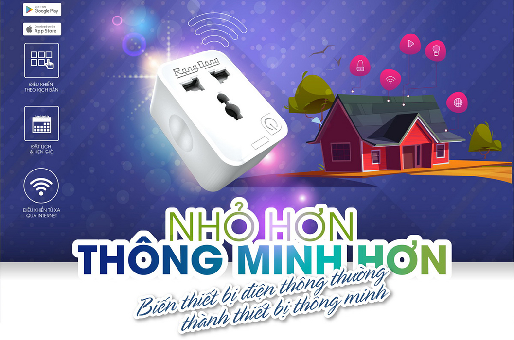 Ổ cắm đơn thông minh Wifi Rạng Đông