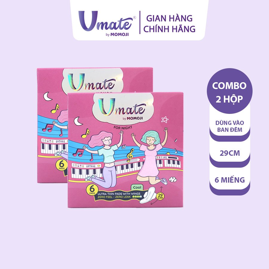Combo 2 Băng Vệ Sinh Ban Đêm Umate 29cm