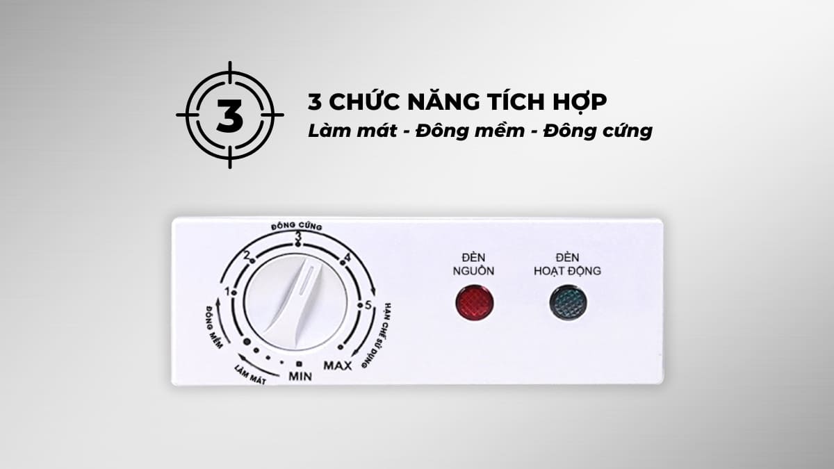 Tủ đông Sanaky tích hợp 3 chức năng giúp bảo quản nhiều loại thực phẩm