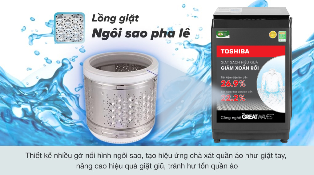 Máy Giặt Toshiba Inverter 9 Kg AW-DK1000FV (KK)