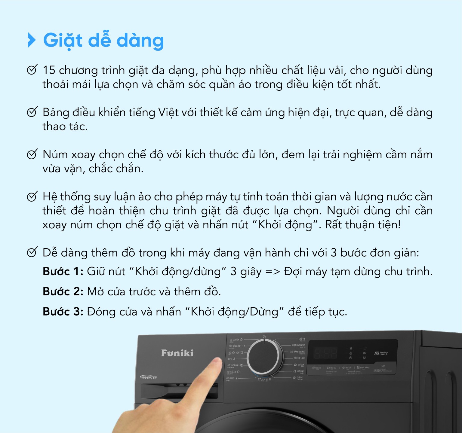 Máy giặt cửa trước Funiki HWM F885ADG