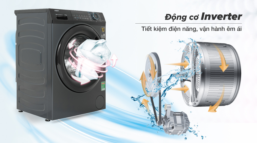 Máy giặt Aqua Inverter 8.5 Kg AQD-A852J.BK