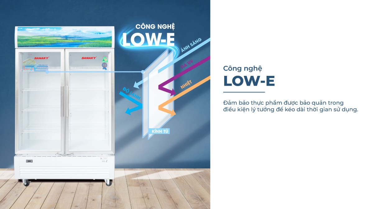 Công nghệ Low-E giúp duy trì nhiệt độ trong tủ luôn ổn định