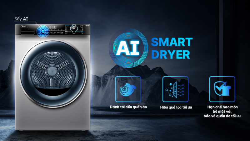 Công nghệ sấy AI trên máy sấy AQUA