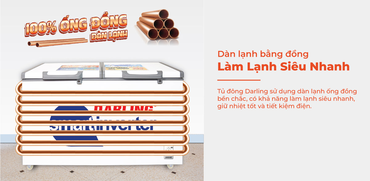 Dàn lạnh bằng đồng hỗ trợ nâng cao khả năng làm lạnh, cấp đông cho thực phẩm