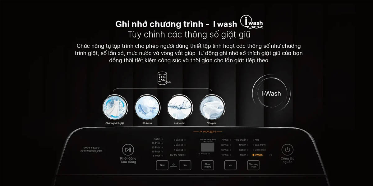 Ghi nhớ chương trình giặt I-Wash