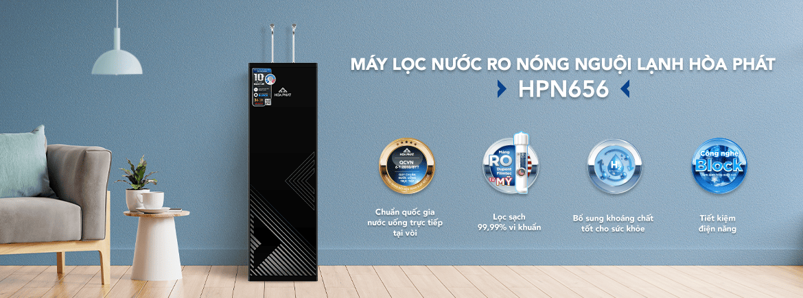 Máy lọc nước RO nóng nguội lạnh Hòa Phát HPN656