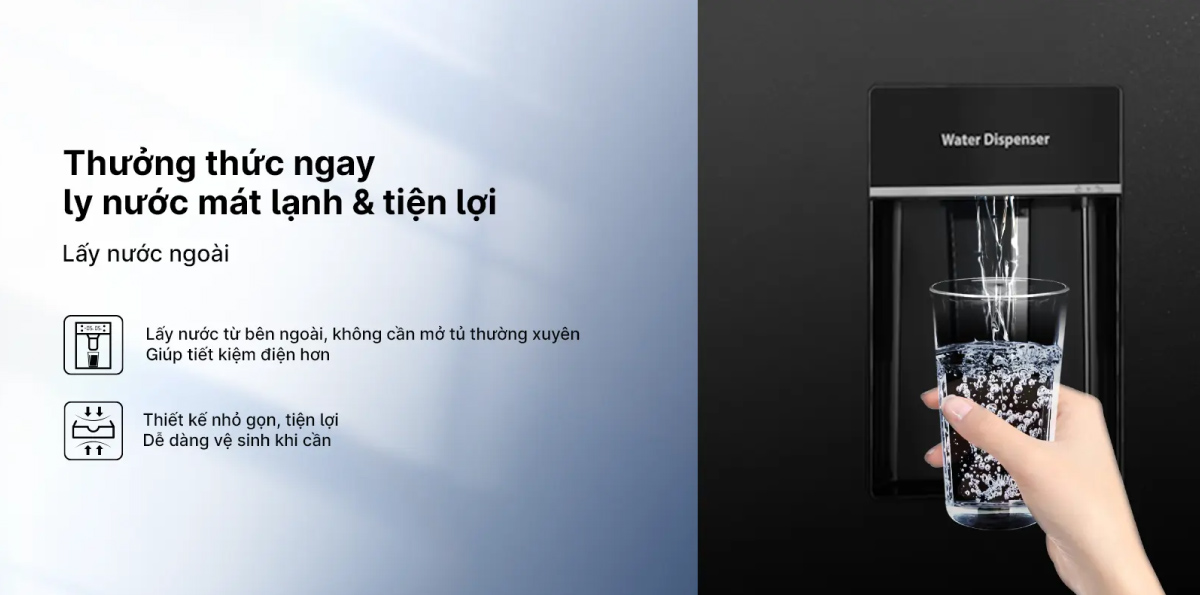 Trang bị chỗ lấy nước bên ngoài tiện lợi