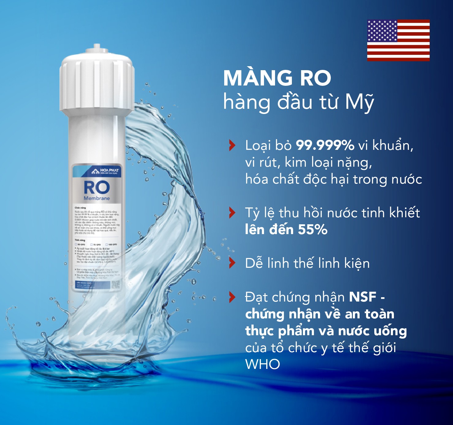 Máy lọc nước RO nóng lạnh Hòa Phát HWBR1A1021