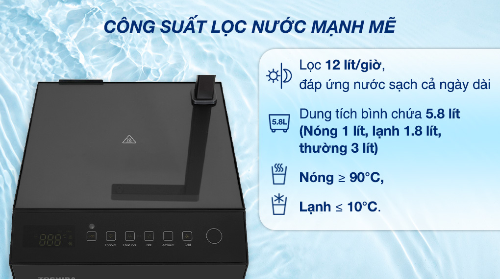 Máy lọc nước RO nóng nguội lạnh Toshiba TWP-W2396SVN(M) 10 lõi