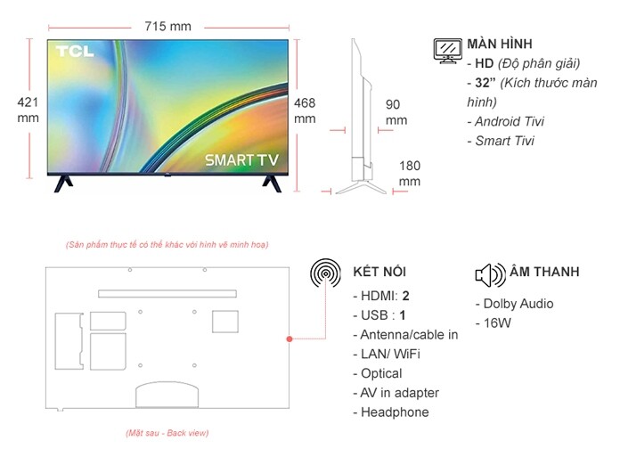 Android Tivi TCL HD 32 inch 32S5400A