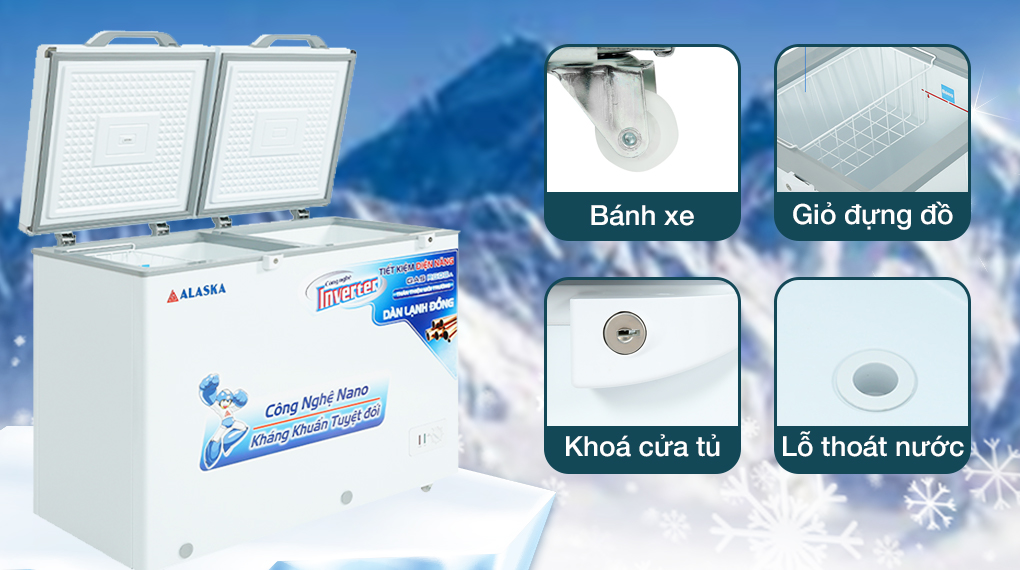 Tủ đông Alaska Inverter 221 lít BCD-3568CI