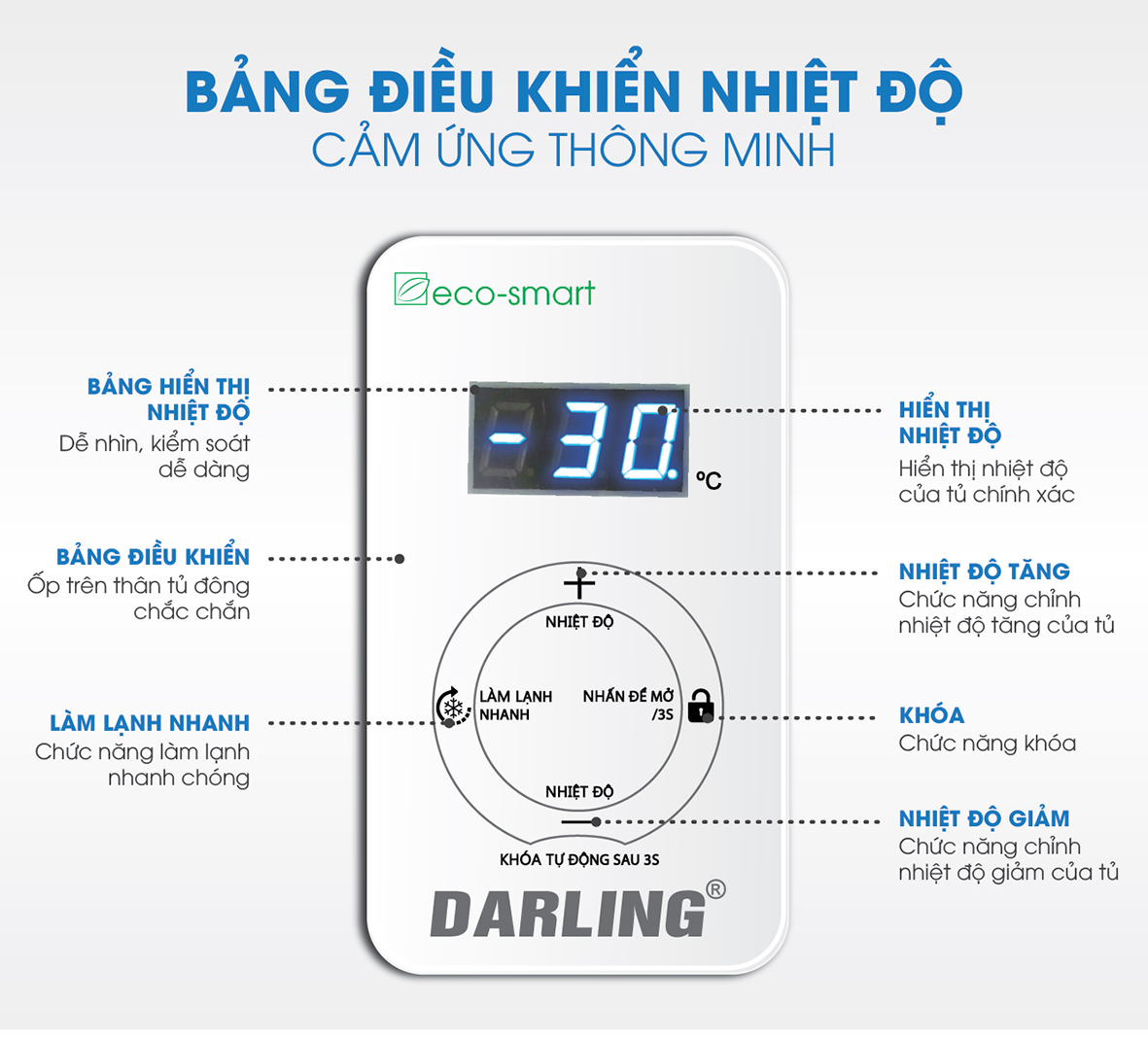 Tủ Đông Mát Darling Inverter 370 Lít DMF-3699WSI