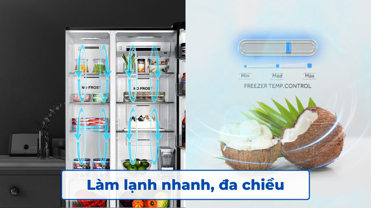 Tủ lạnh AQUA có khả năng làm lạnh nhanh và đa chiều
