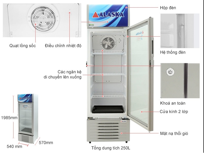 Tủ mát Alaska 210 Lít LC-333H