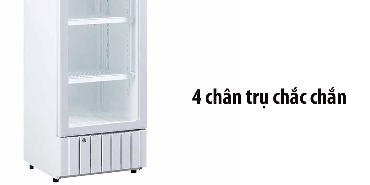 Tủ mát được trang bị 4 chân trụ