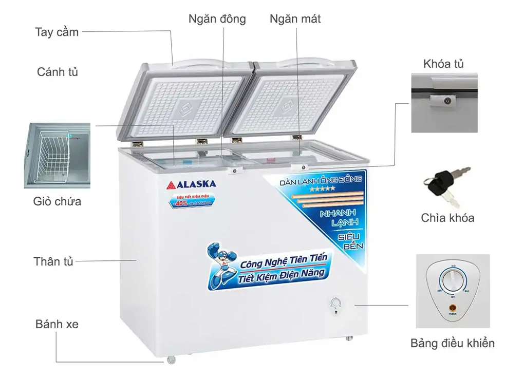 Tủ Đông Mát Alaska 450 Lít BCD-4568C