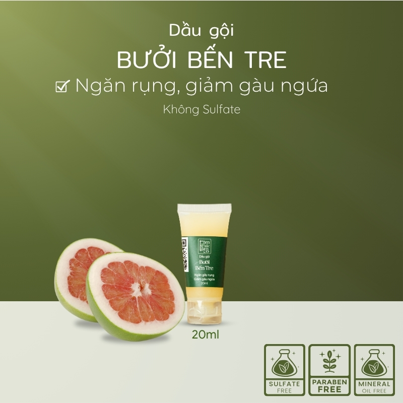 Dầu gội bưởi Bến Tre mini size 20ml