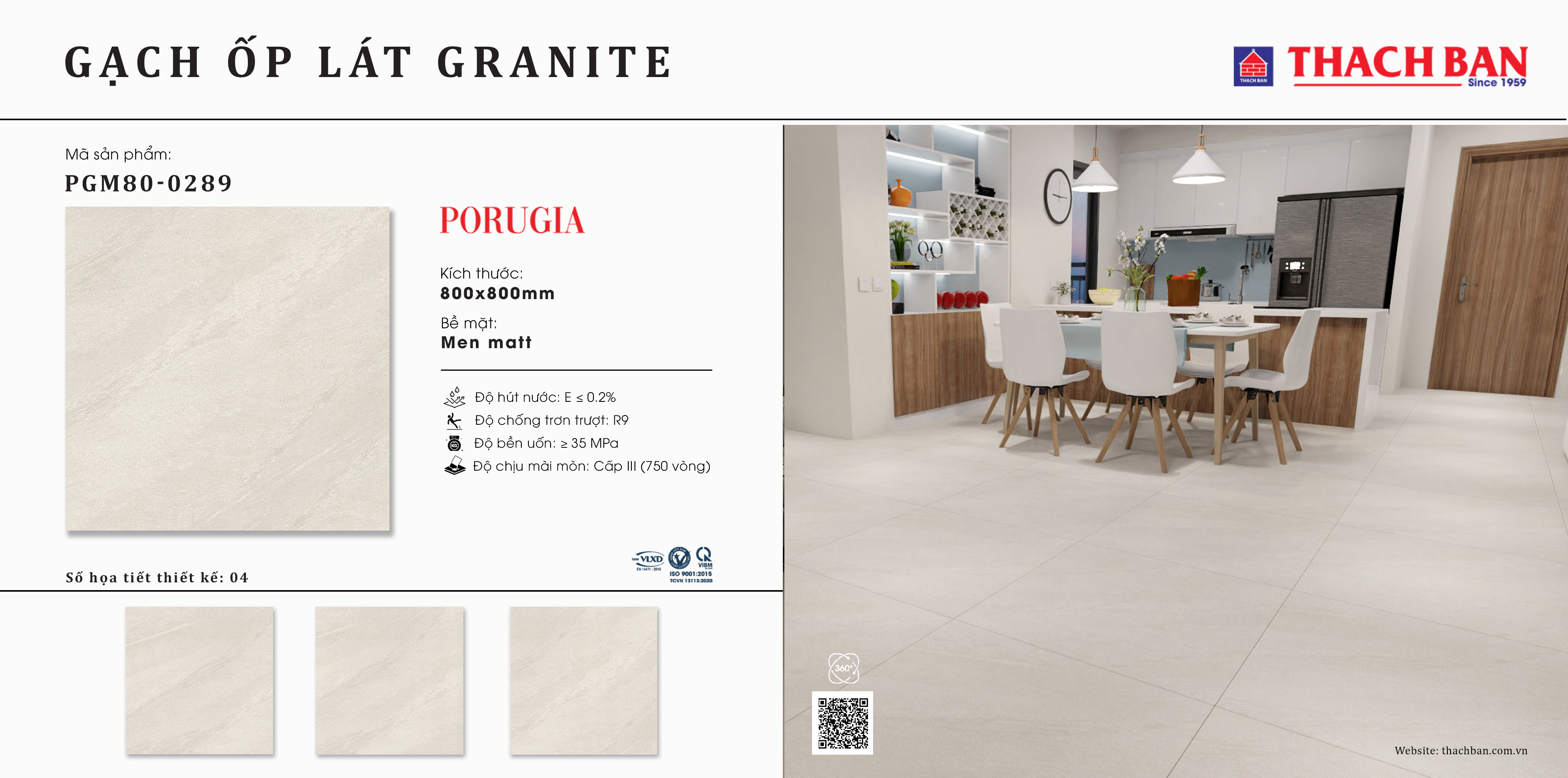 Gạch granite cao cấp Thạch Bàn PGM80-0289