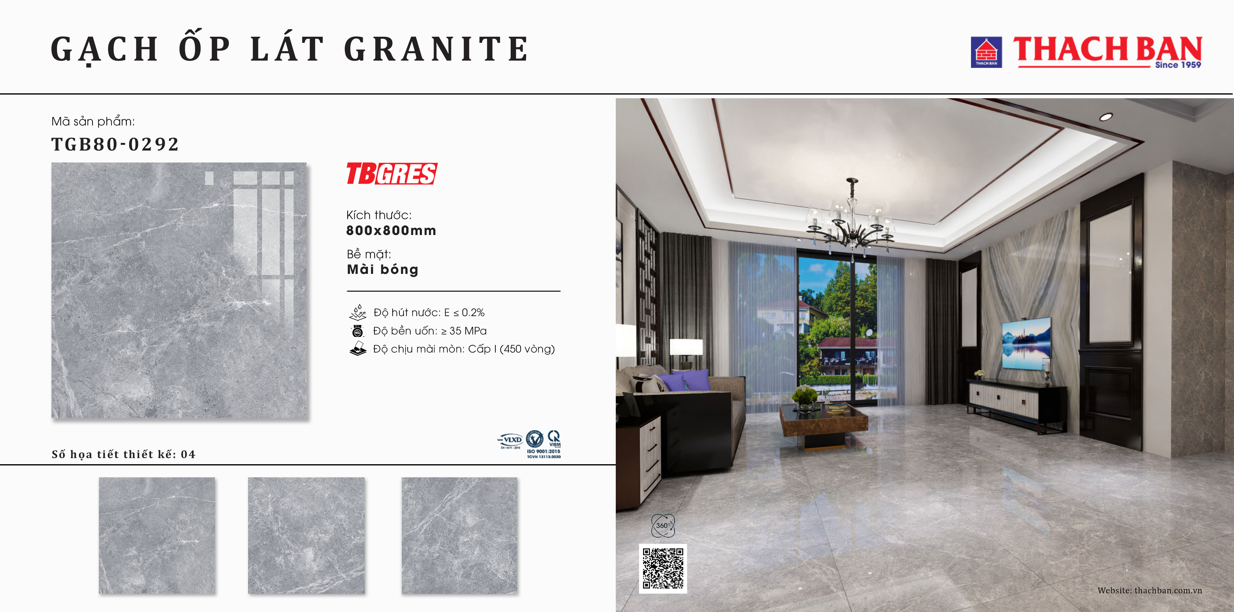 Gạch granite 800x800 Thạch Bàn TGB80-0292