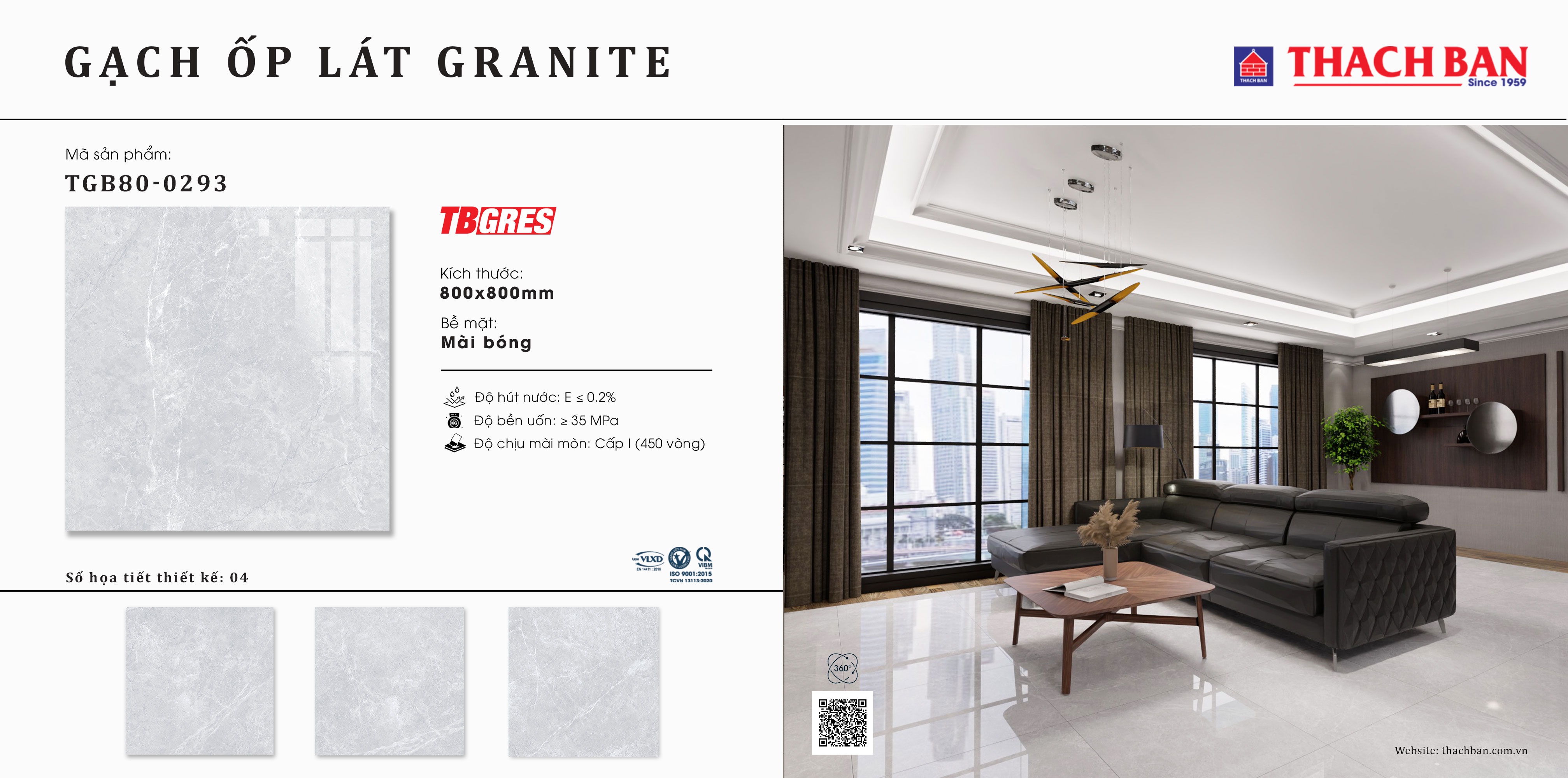 Gạch granite 800x800 Thạch Bàn TGB80-0293
