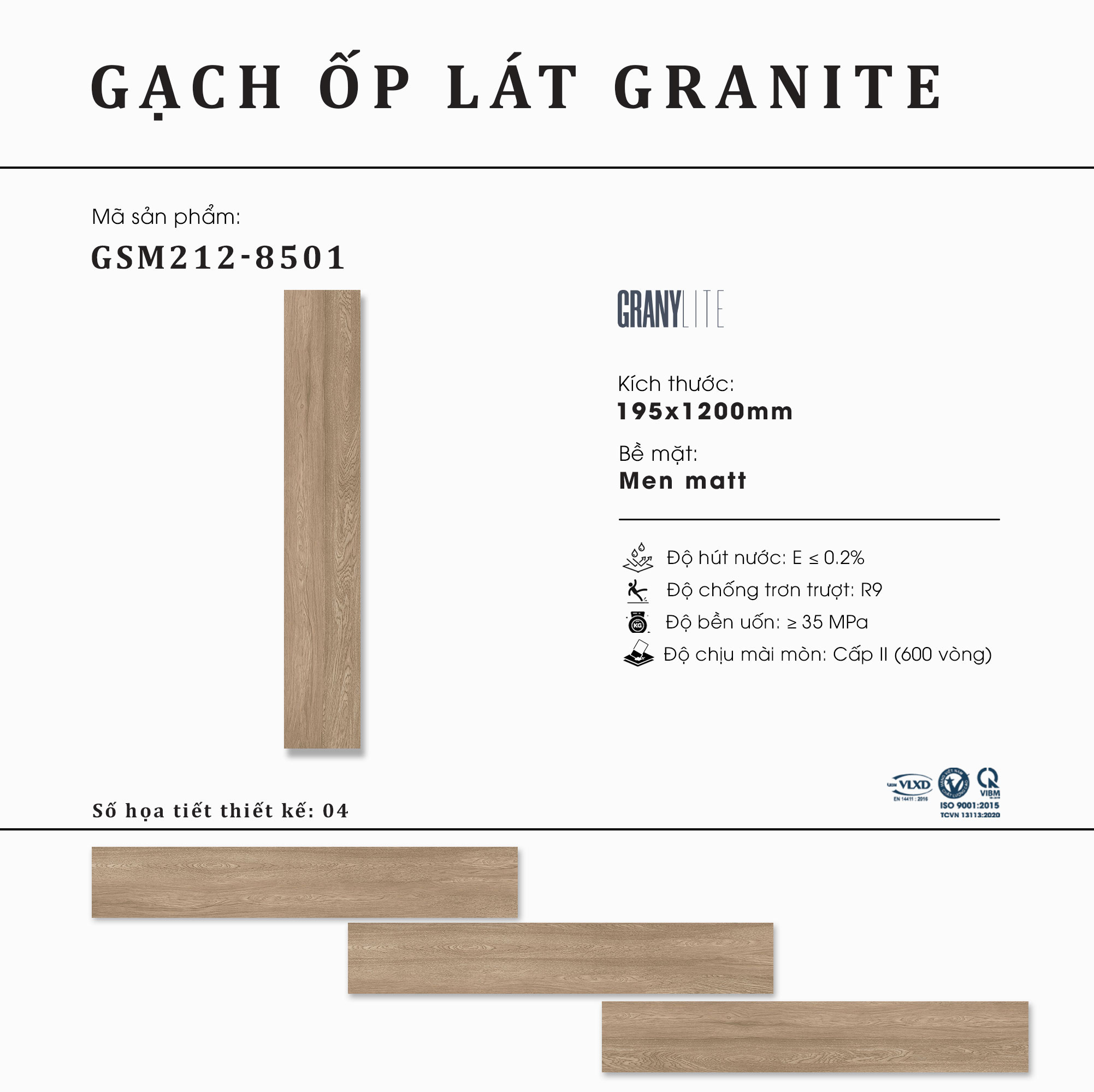 Gạch granite giả gỗ Thạch Bàn GSM212-8501