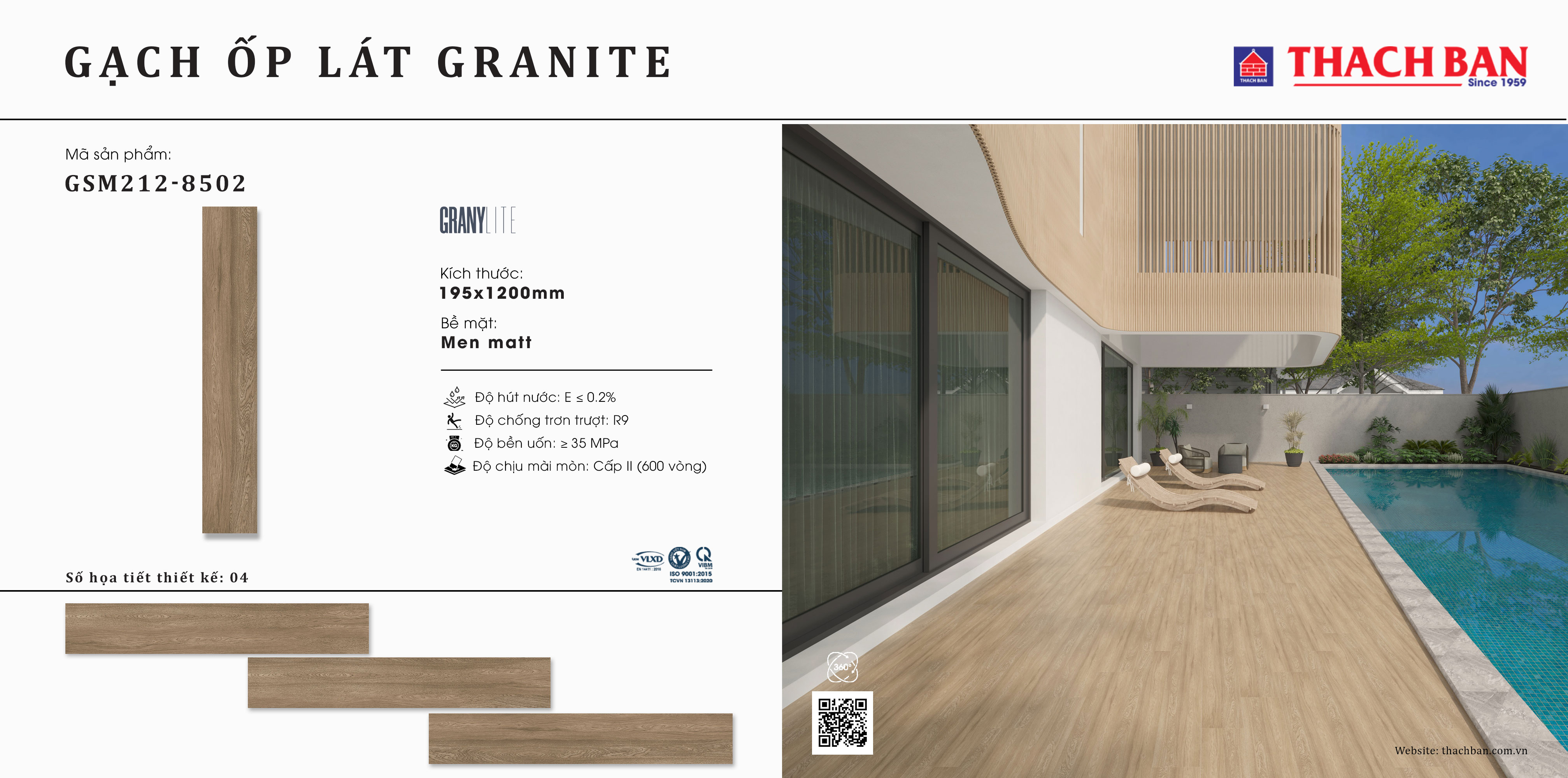 Gạch granite giả gỗ Thạch Bàn GSM212-8502