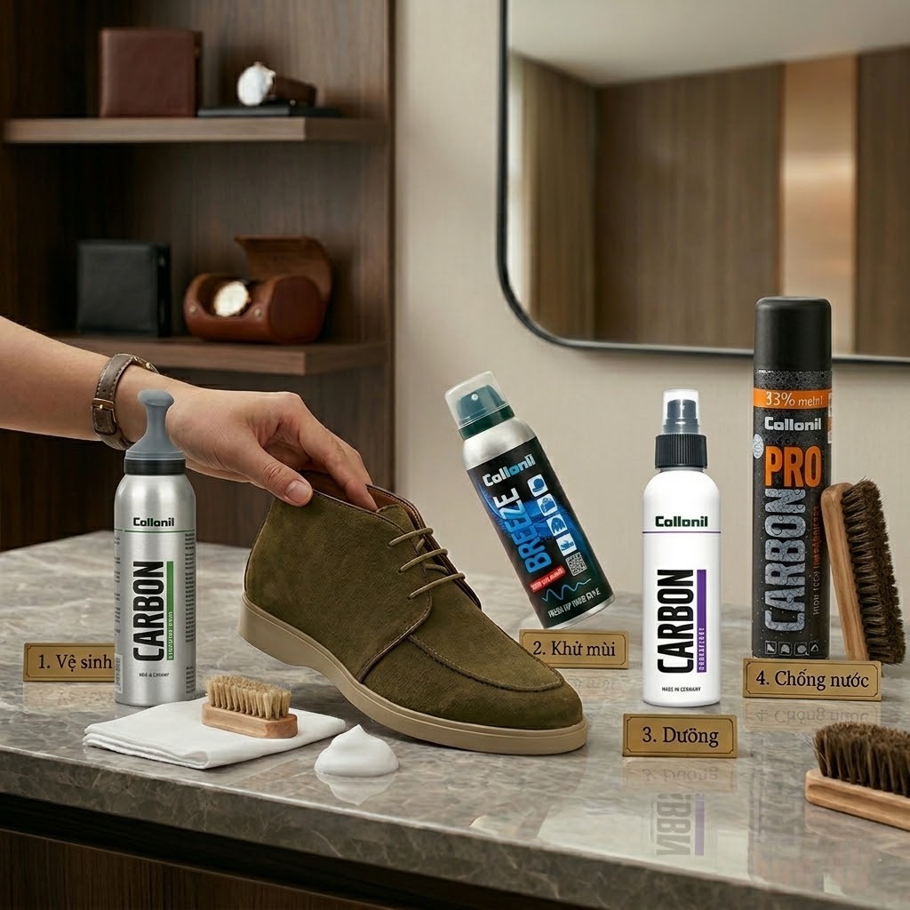 BỘ CHĂM SÓC DA LỘN (SUEDE/NUBUCK) – ĐẦY ĐỦ QUY TRÌNH 4 BƯỚC