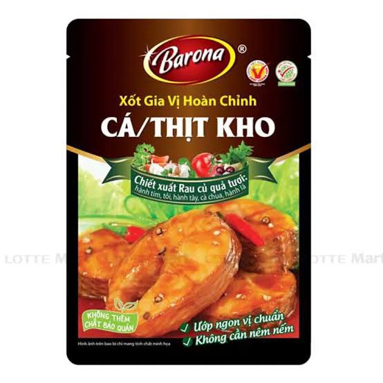 Cá , thịt kho barona