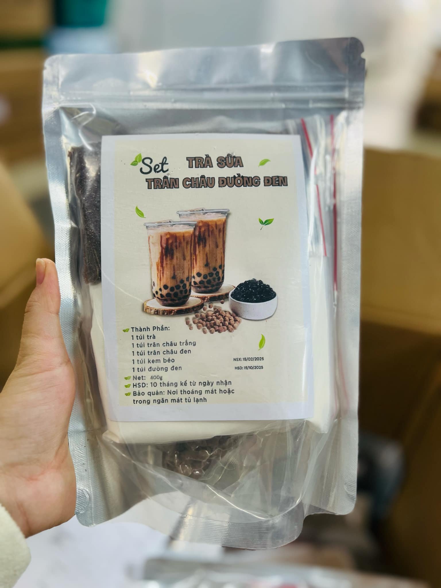 Set Trà Sữa Trân Châu Đường Đen