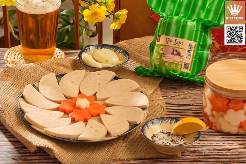 Giò lụa vietcook ( nilon xanh 400gr)