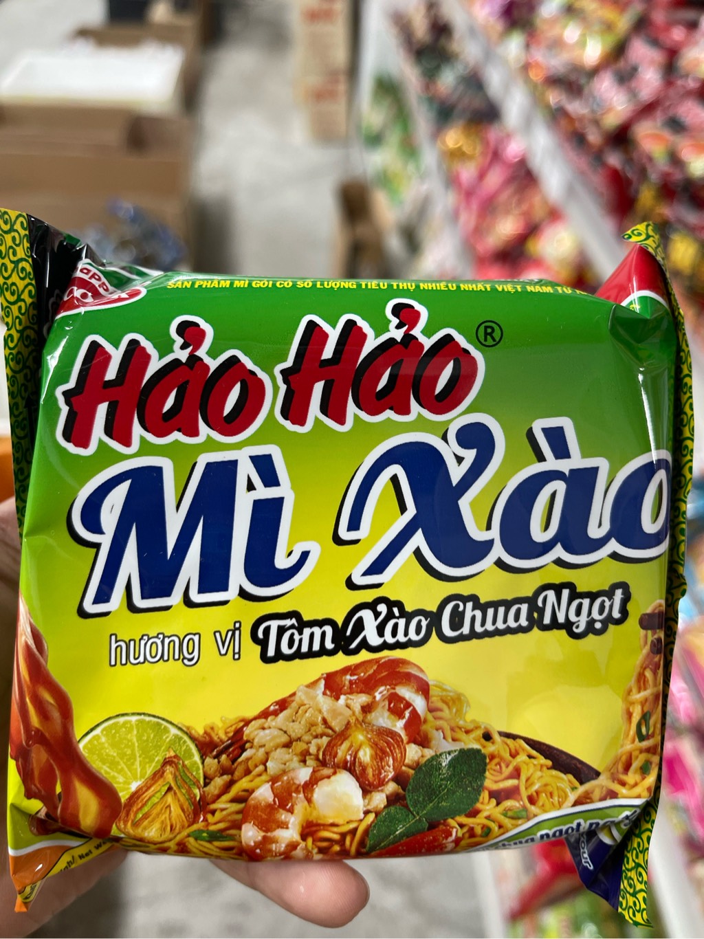 hảo hảo mì xào tôm chua ngọt