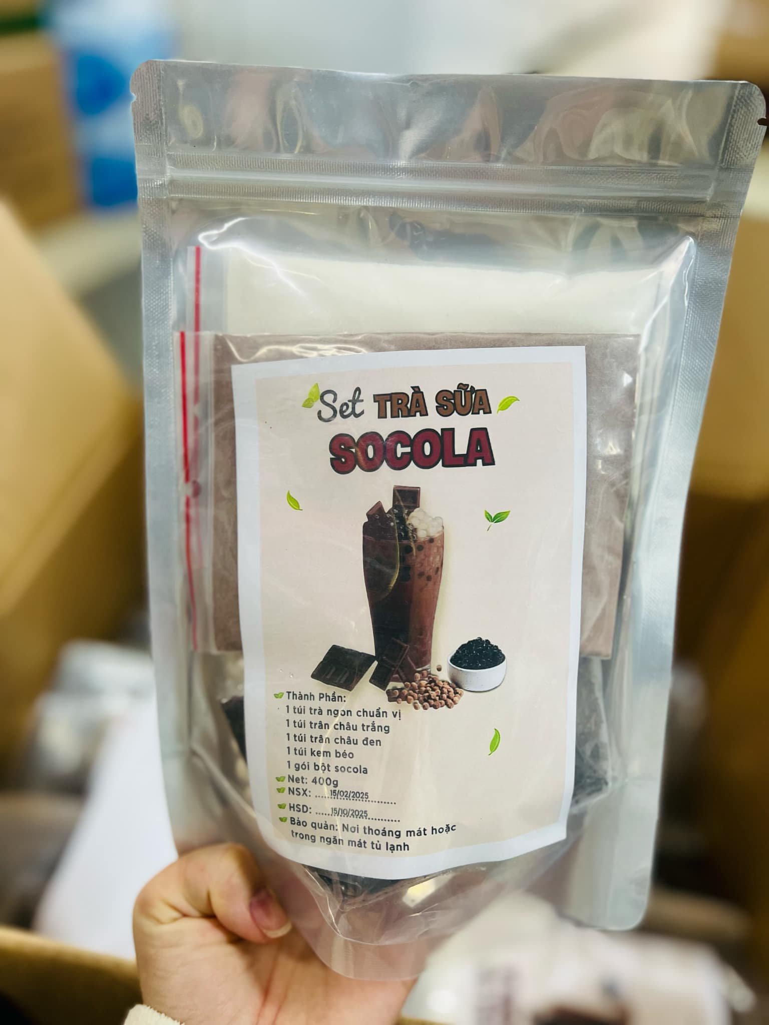 set trà sữa socola