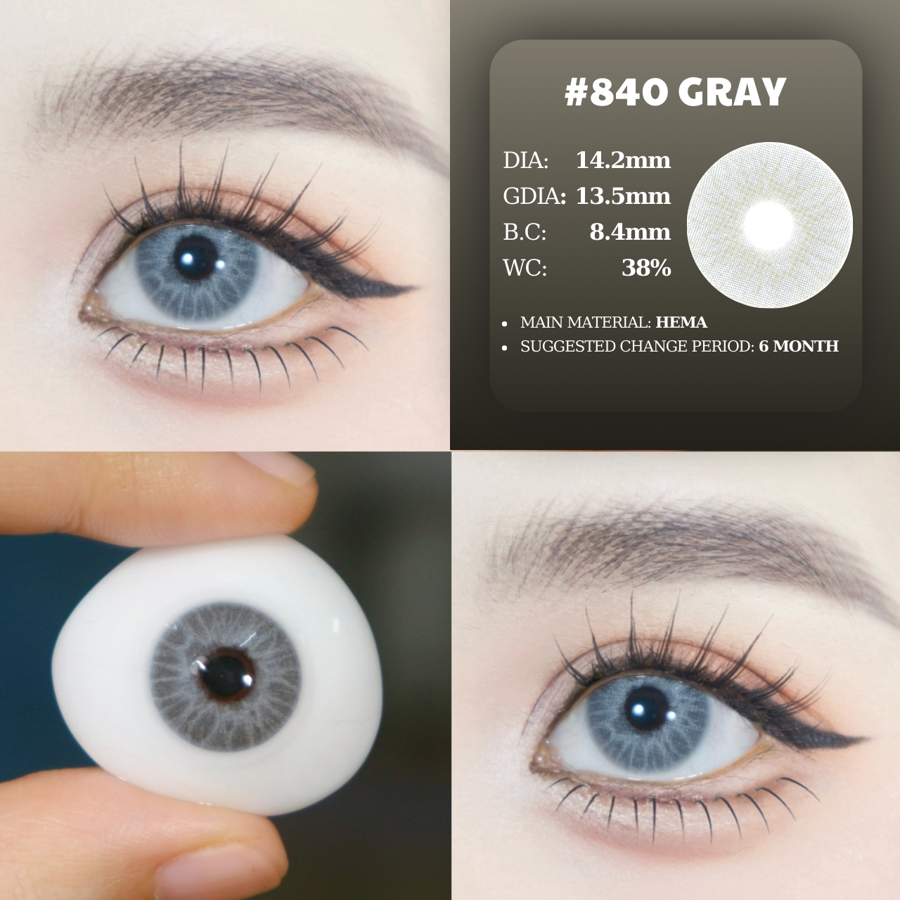 (XẢ) 840 GRAY - size vừa