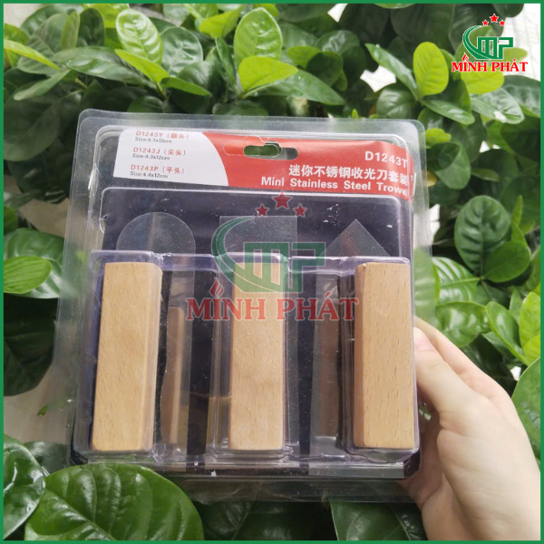 bộ dao bay mini inox cán gỗ