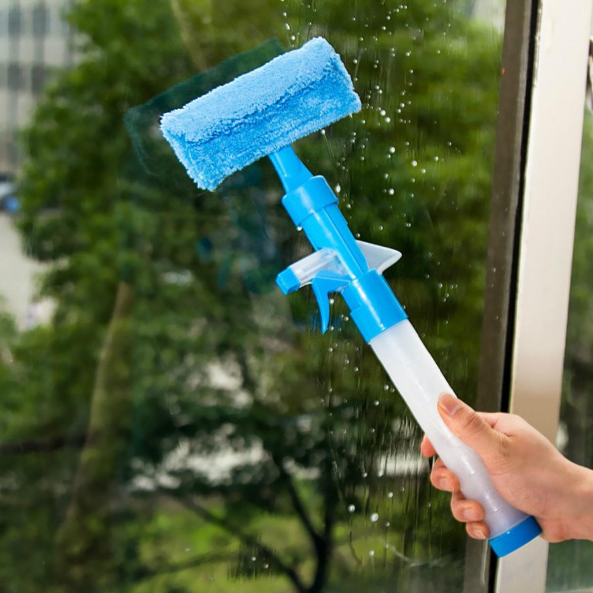 Cây Lau Kính Có Đầu Gạt Nước Kèm Bình Xịt Rửa Tích Hợp 3 Chức Năng