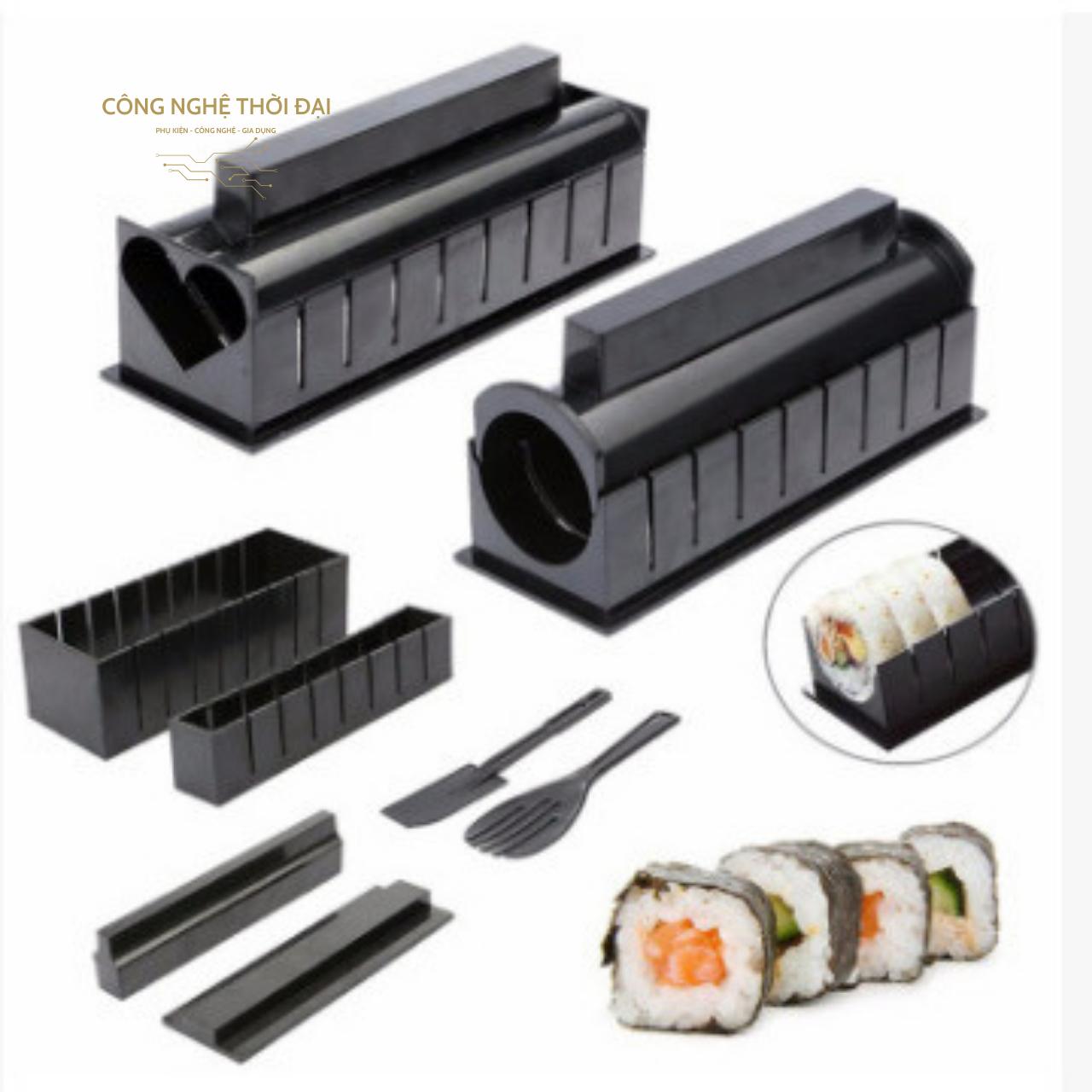 Bộ Dụng Cụ Làm Sushi 10 Món Chế Biến Món Sushi, Cơm Cuộn, Kim Bắp, Trứng Cuộn