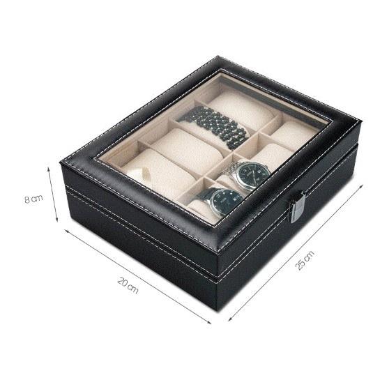 Hộp đựng đồng hồ 10 ngăn bằng da Hộp