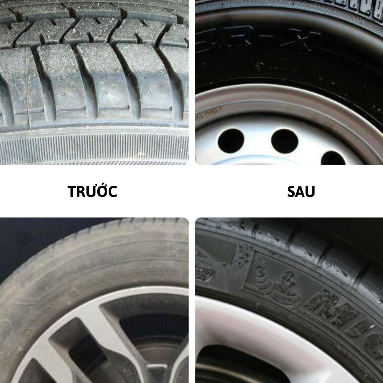 Bàn Chải Chà Rửa Bánh Xe, Lốp Xe Có Tay Cầm Cán Cong Chuyên Dụng Cho Ô Tô, Xe Máy