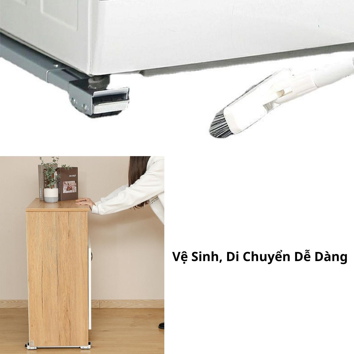 Bộ 2 Thanh Chân Đế Máy Giặt, Tủ Lạnh Có Bánh Xe Di Chuyển Chịu Tải 200 Kg Có Thể Điều Chỉnh Được Kích Thước Đến 70 Cm