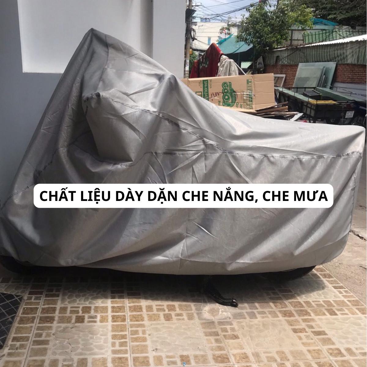 Bạt Trùm Phủ Xe Máy [Tặng Túi Đựng] Loại Dày Chất Liệu Vải Không Nhăn Chống Thấm Kích Thước 220 x 115 Cm