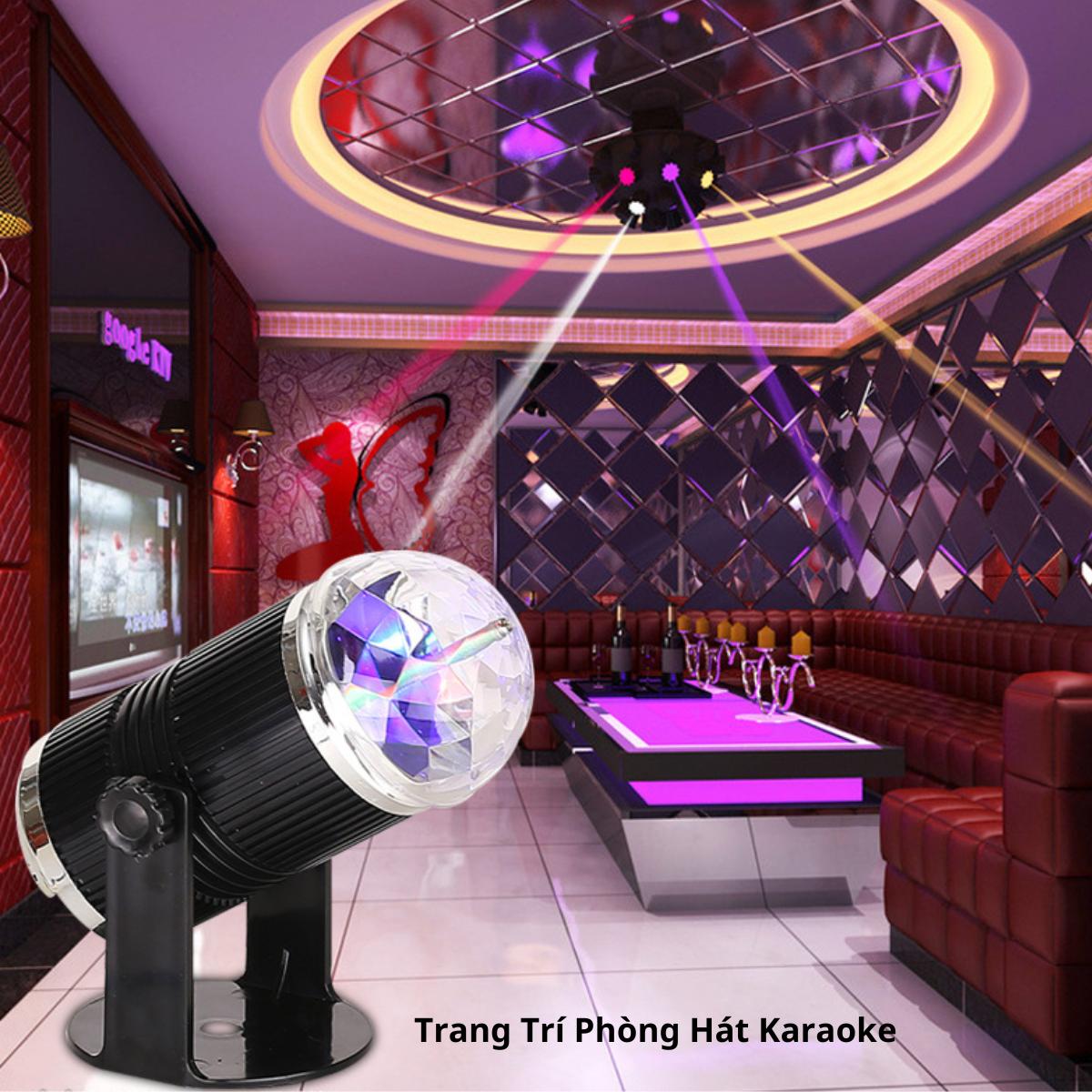 Đèn Led Trụ Xoay Màu Cảm Ứng Âm Thanh Chớp Nháy Theo Điệu Nhạc Có Thể Điều Chỉnh Được Góc Chiếu Trang Trí Nhà, Karaoke, Vũ Trường