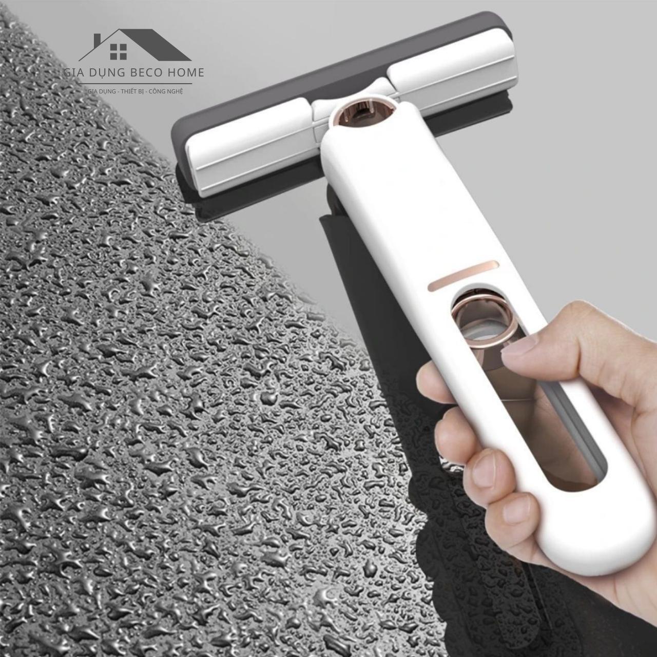 Cây Lau Mặt Kính Có Nút Kéo Vắt Nước