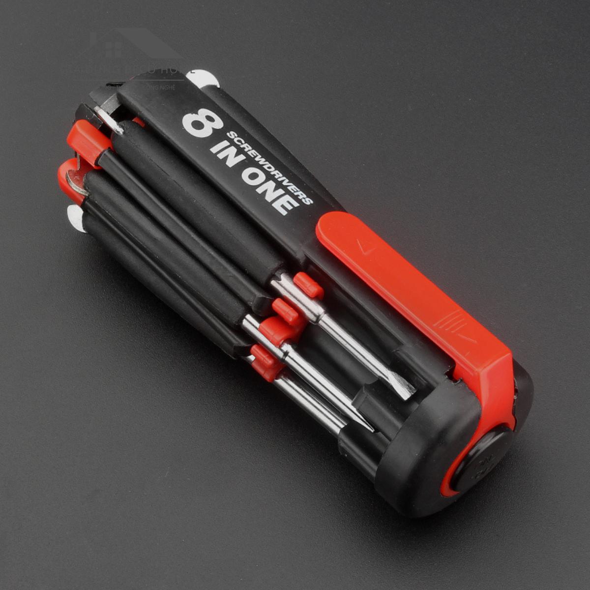 Tuốc Nơ Vít 8 Trong 1 Tích Hợp Đèn Led Soi Sáng