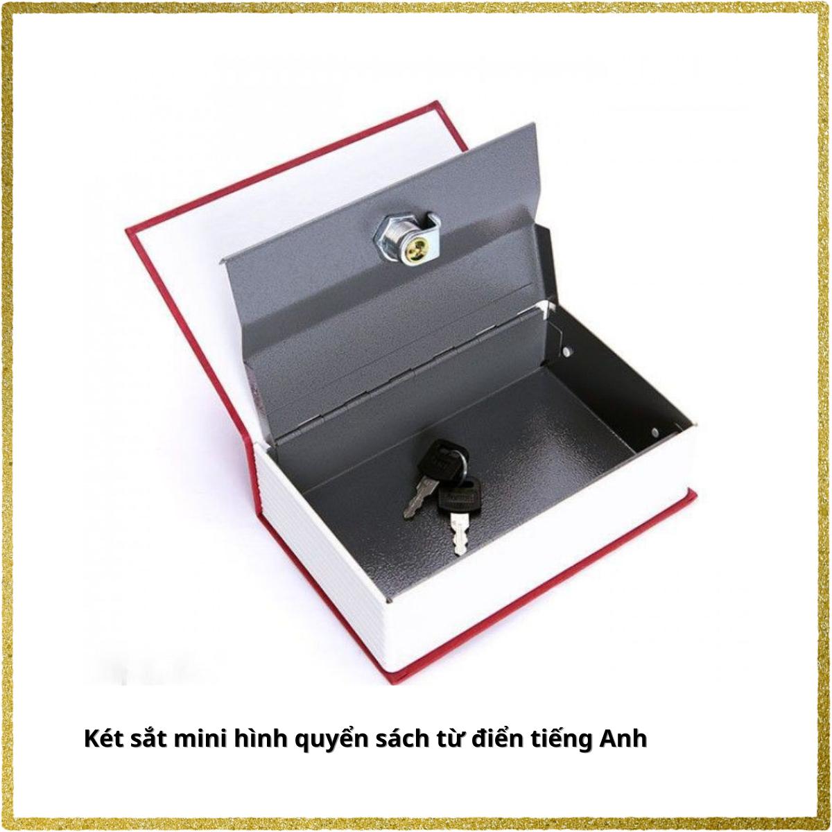 Két sắt mini hình quyển sách từ điển tiếng Anh Ổ khóa