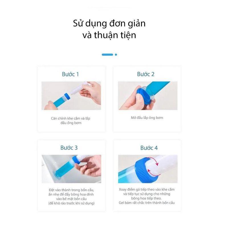 Gel khử mùi bồn cầu bông hoa, gel thơm khử trùng bồn cầu, làm sạch toilet